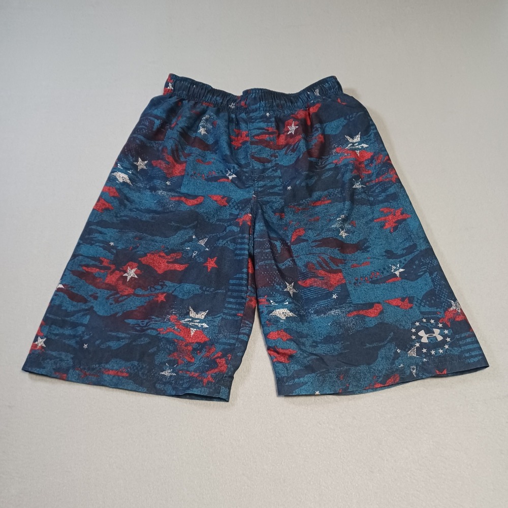Under Armour Boys Stars Camo Athletic Shorts Blue Red White 2716603441 Size L